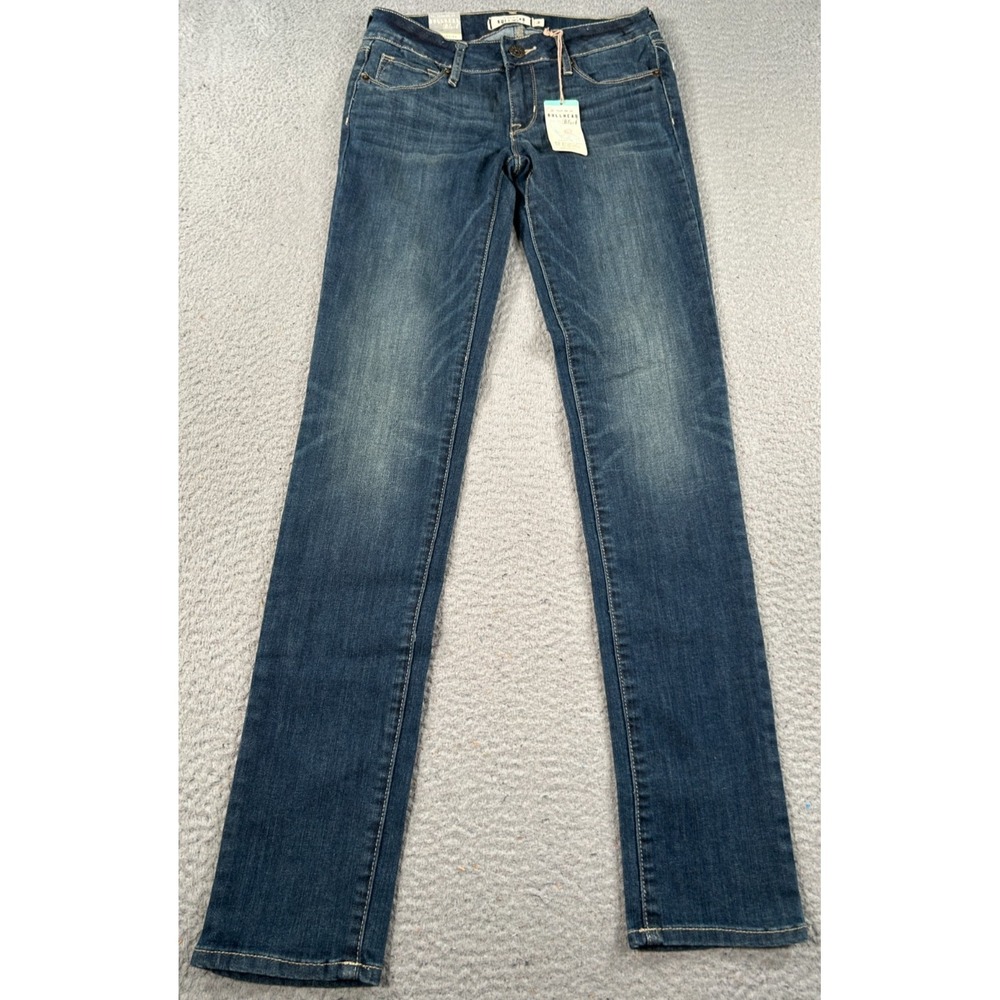 Bullhead Black Jeans Womens 3 Blue Denim Skinny Leg Ankle Workwear Faded Stretch